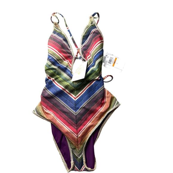 BECCA Other - Becca West Village Printed Plunge One-Piece Swimsuit in multi